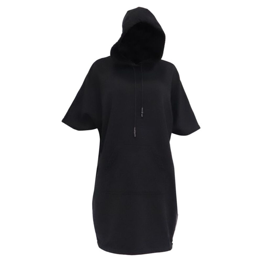 McQ Aleander McQueen Flag Hoodie Short Dress in Black Cotton